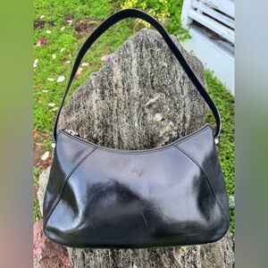 Stunning Vintage Black Leather
MONSAC Original Vintage Satchel Bag
Purse